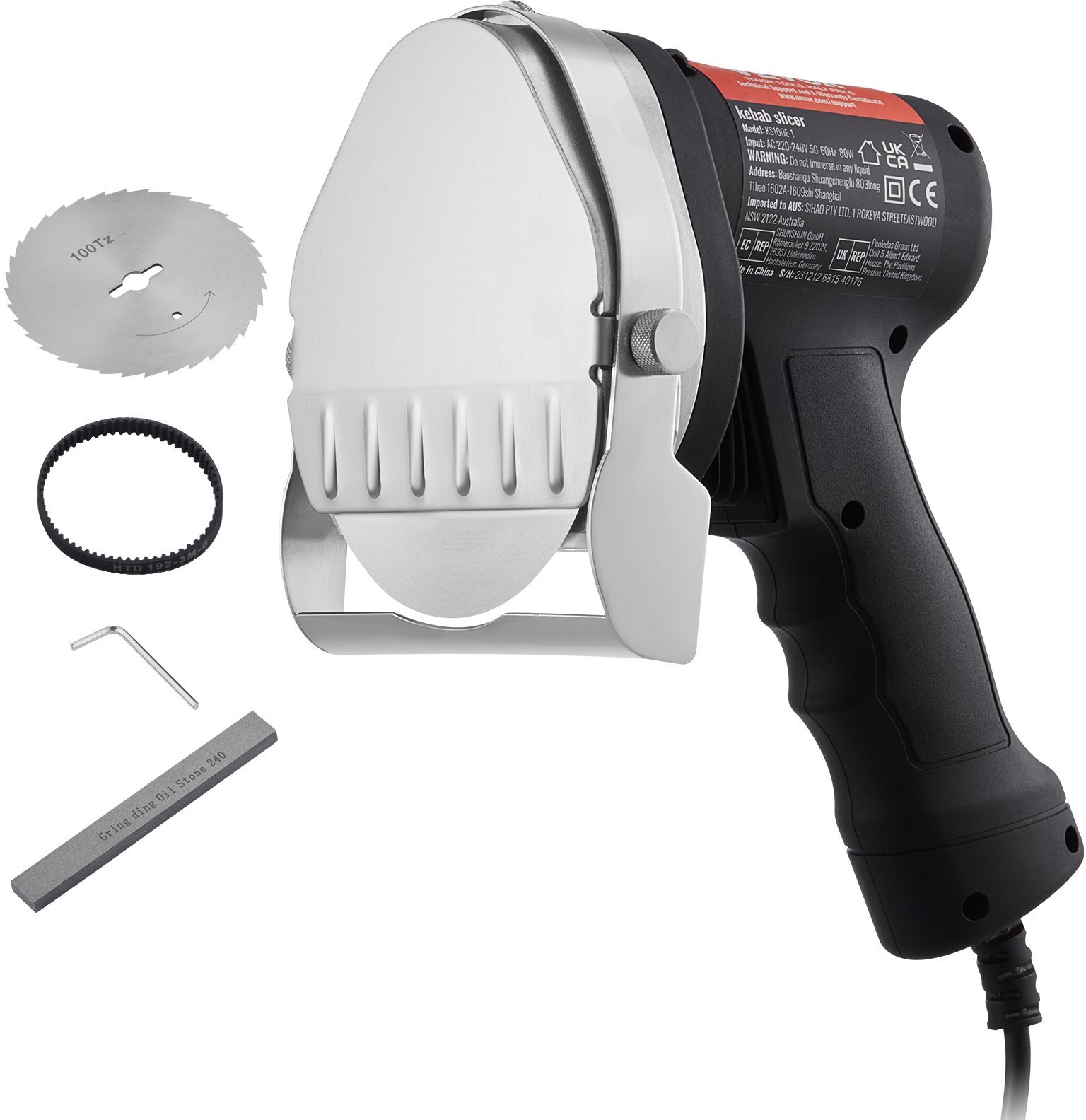 OSTRZE NÓŻ DO KEBABA GYROSA KABEL ELEKTRYCZNY 80 W