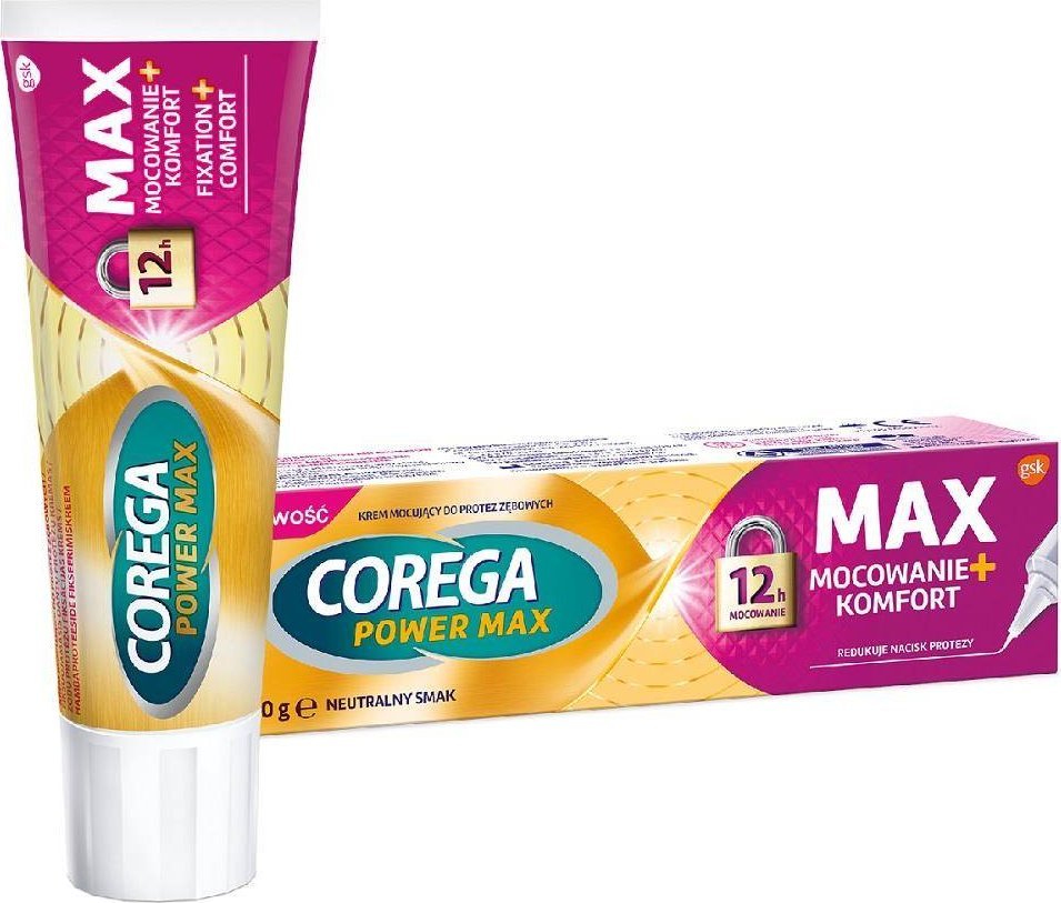 Corega COREGA Power Max Mocowanie + Komfort 40g