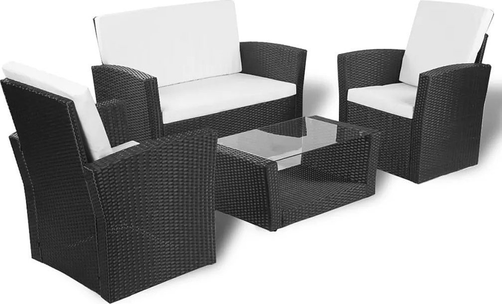 Elior Zestaw czarnych mebli ogrodowych - Utenas