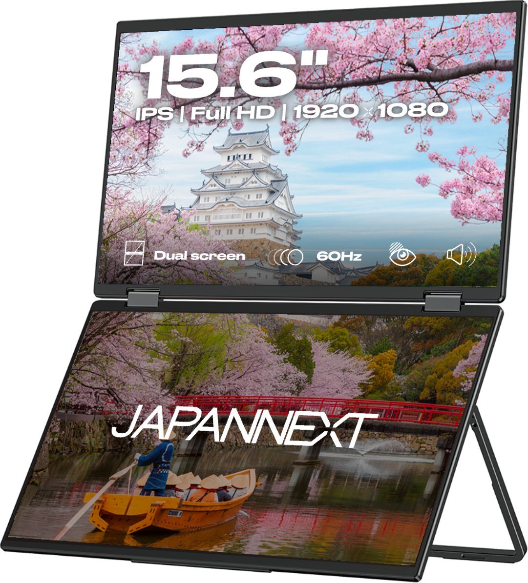 JAPANNEXT 39,6cm JN-DMD-IPS156F Dual-Monitor M-Touch FHD