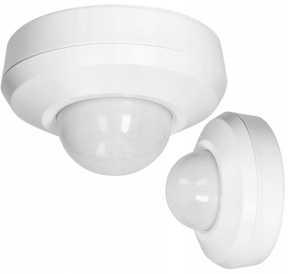 Czujnik ruchu i obecności 360st, IP44, 2000W, dodatkowa baza montażowa, 3 sensory, biały