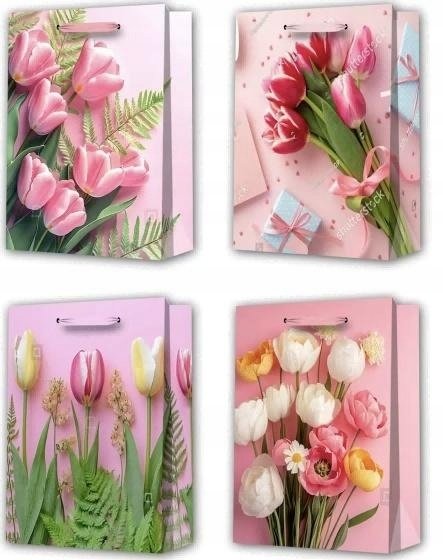 Torebka prezentowa M Kwiaty mix