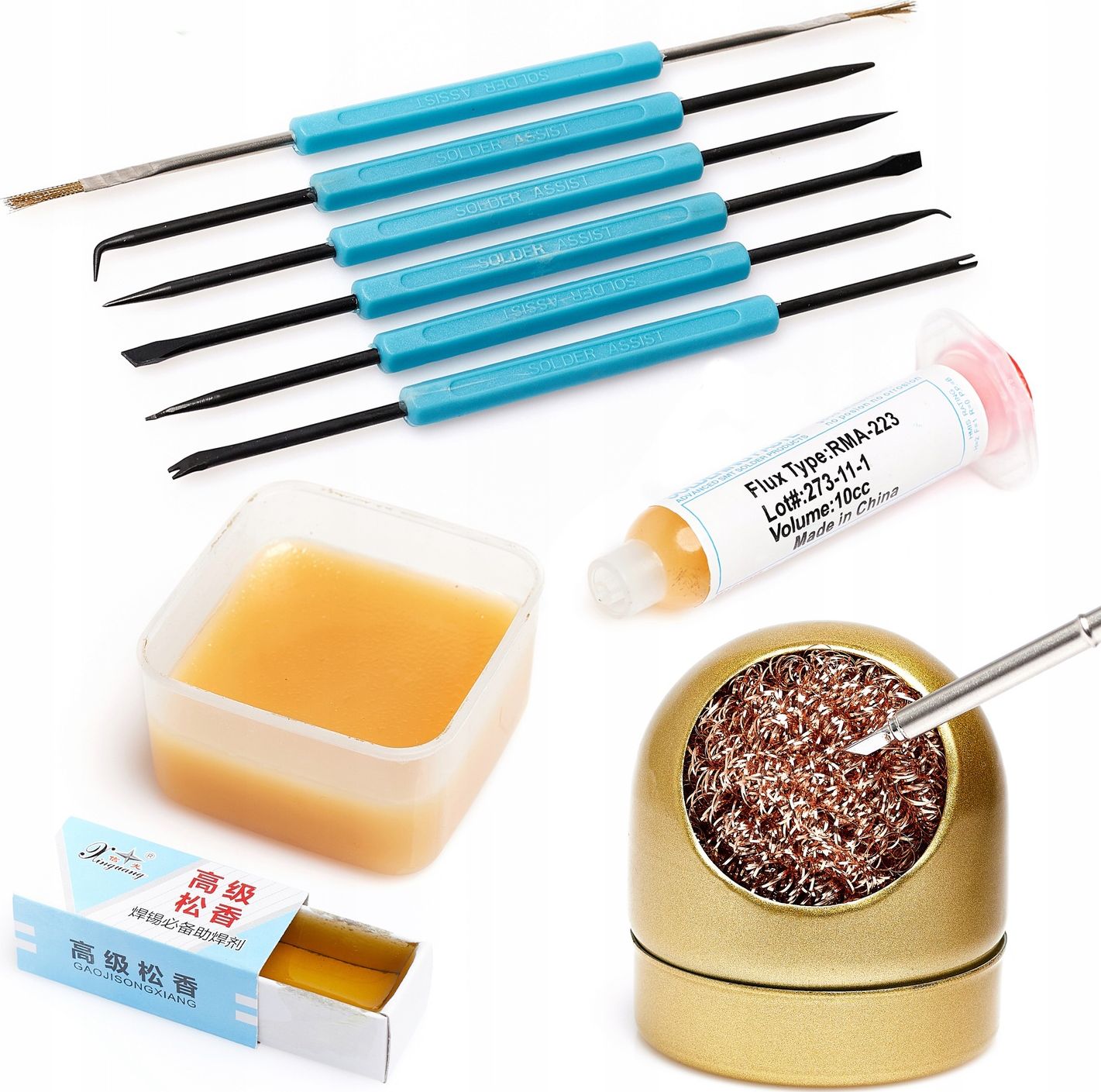 Techrebal Smart Pack #1 Czyścik, Topnik RMA-223, Pasta, Haki skrobaki, topnik 80g