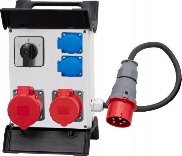 F-Elektro Rozdzielnica R-240 2x16A/5P, 2x230V, L/P + OW 5x2,5mm2-1,5m, Wt.16/5 stelaż plastik