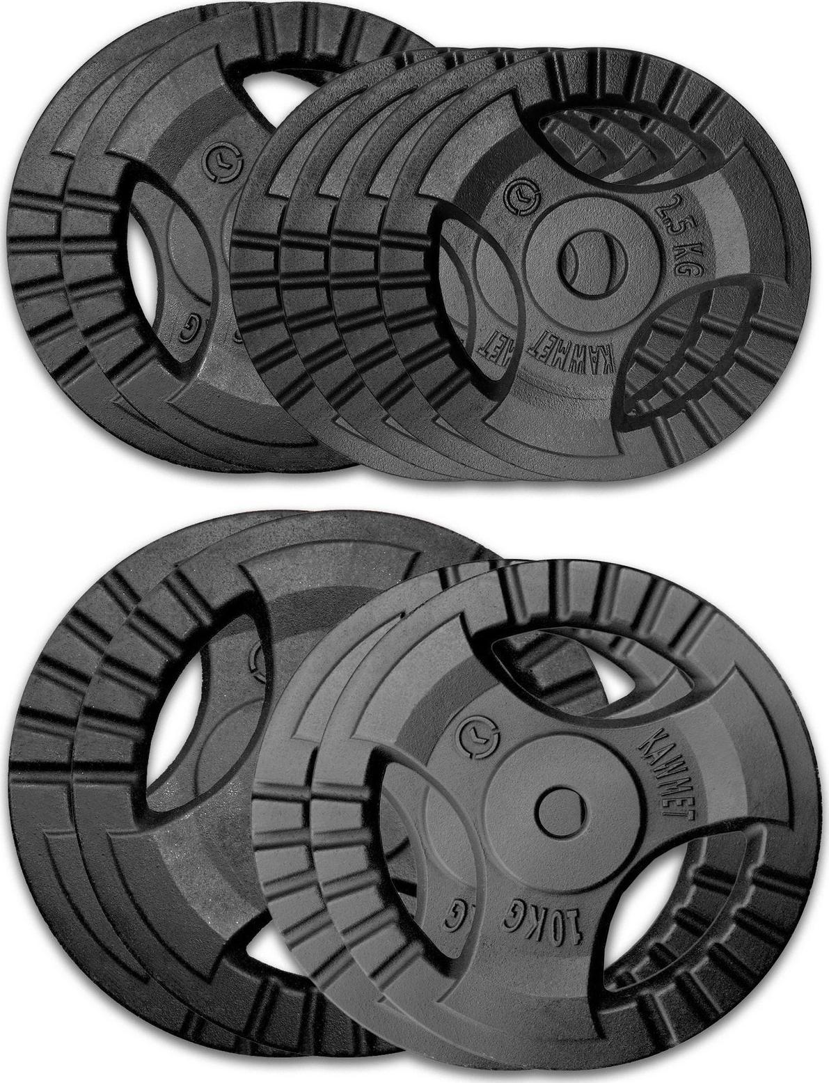 Kawmet Zestaw obciążeń żeliwnych 80 kg (28,5 mm) - 2x20 kg, 2x10 kg, 2x5 kg, 4x2,5 kg