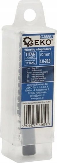 Wiertło Geko Wiertło stopniowe HSS TiAlN 4-20mm (200)