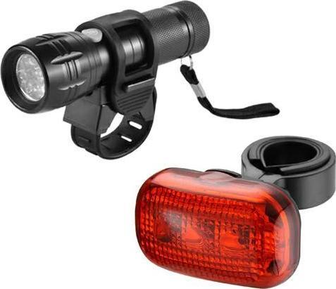 Carcommerce Lampki do roweru - przód czarna 9 LED + tył 3 LED