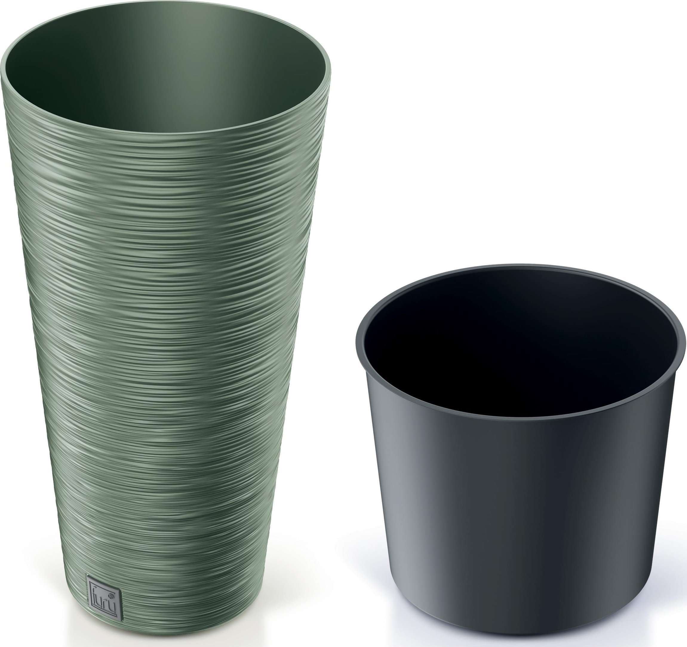 Prosperplast Doniczka okrągła Furu Slim DFRH300 Donica + wkład dystansowy