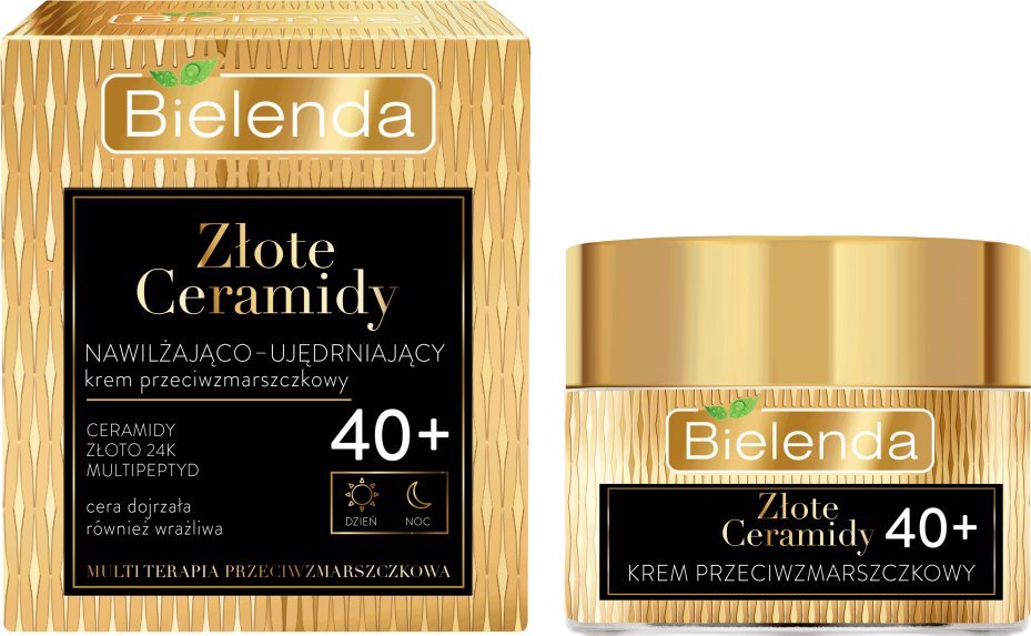 Bielenda Złote Ceramidy Nawilżająco-Ujędrniający Krem przeciwzmarszczkowy 40+ na dzień i noc 50ml