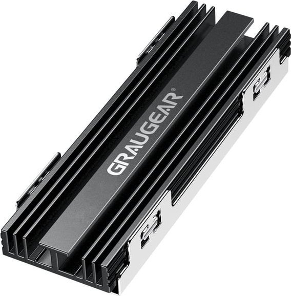 Graugear GRAUGEAR G-PS5HS02 system chłodzenia komputerów Dysk SSD Radiator Czarny, Srebrny