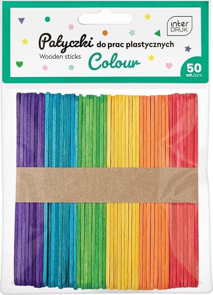 Patyczki do prac plastycznych kolor 113mm 50 sztuk