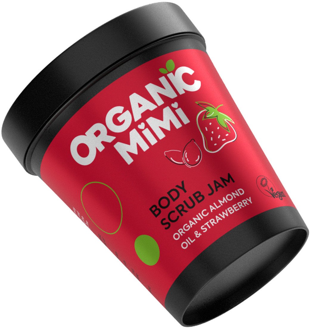Organic Mimi Dżem-peeling do ciała Olejek migdałowy i Truskawka 250g