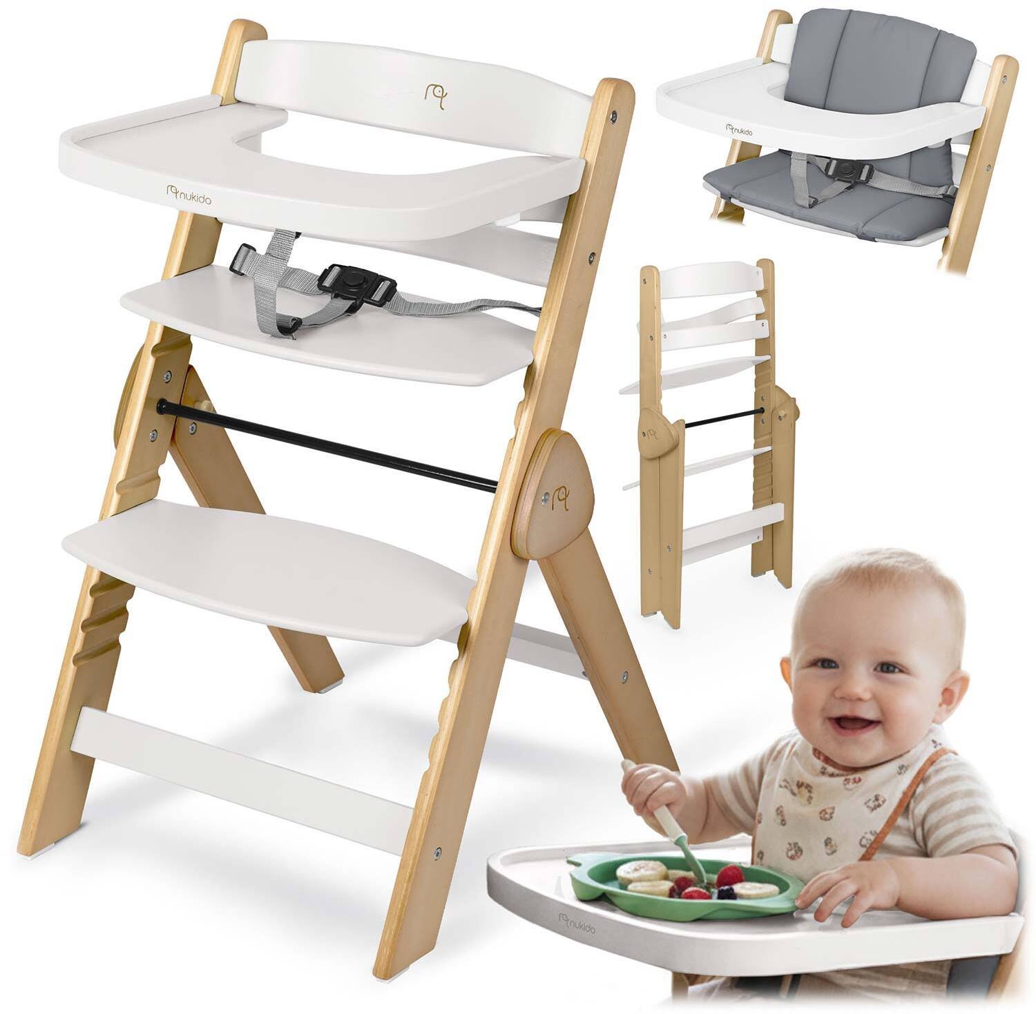 Drewniane krzesełko do karmienia Nukido Timo EDUKAMP