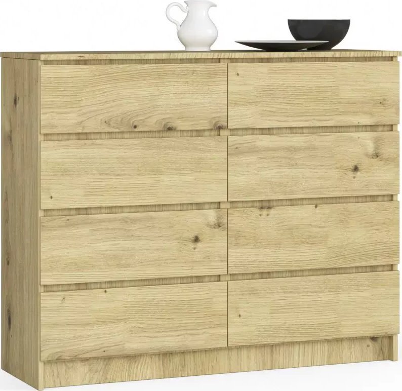 Elior Komoda z gładkimi frontami dąb artisan - Stigio 3X