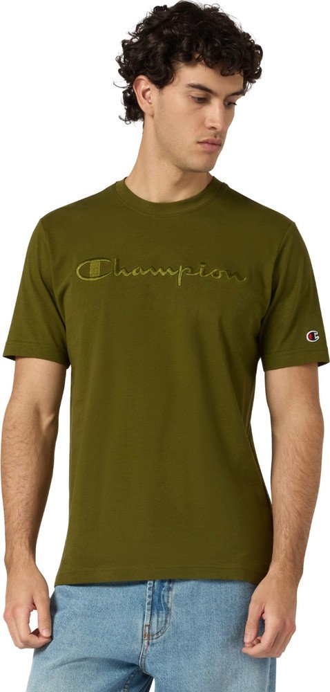 Koszulka męska Champion SS Tee oliwkowa 220273 GS585 S
