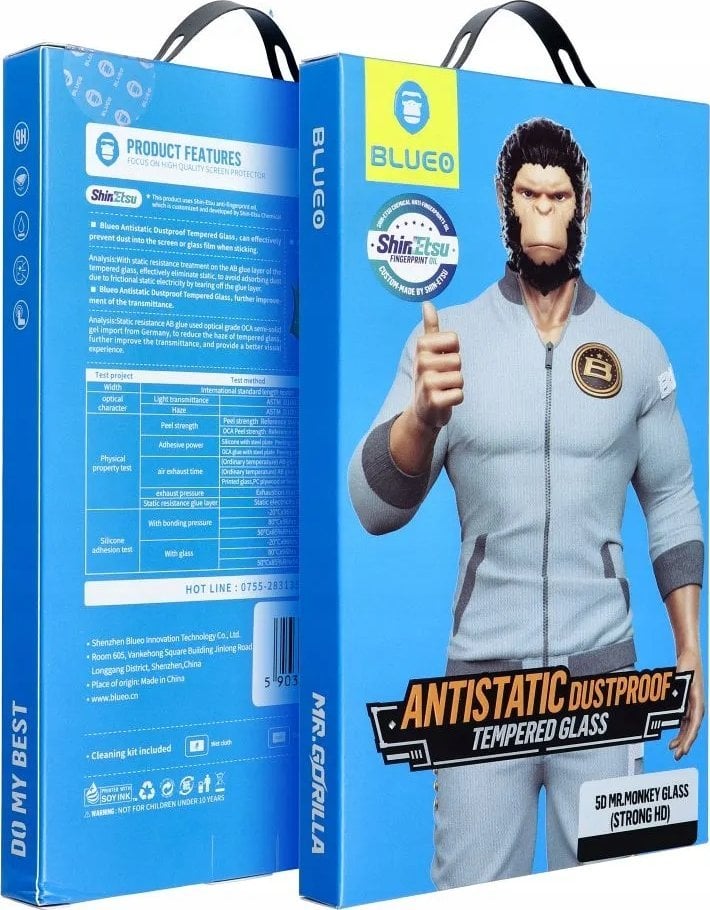 Blueo Szkło Hartowane 5D Mr. Monkey Glass - do Samsung Galaxy S24 Plus czarny (Strong Lite)