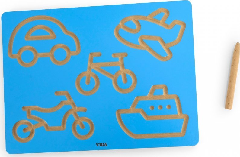 Viga Toys Tablica Grafomotoryczna Pojazdy Nauka Pisania