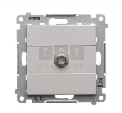 TASF1.01/143 Simon 55 Gniazdo antenowe typu F pojedyncze (moduł). Do instalacji indywidualnych Aluminium mat TASF1.01/143