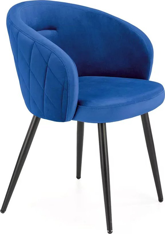 Elior Granatowe welurowe krzesło kubełkowe - Vente