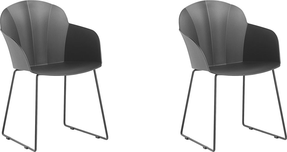 Beliani Zestaw 2 krzeseł do jadalni czarny SYLVA