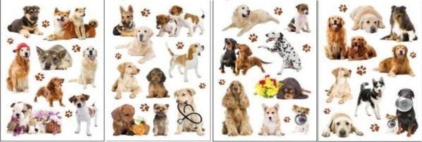 BREWIS Naklejki 3D psy MIX