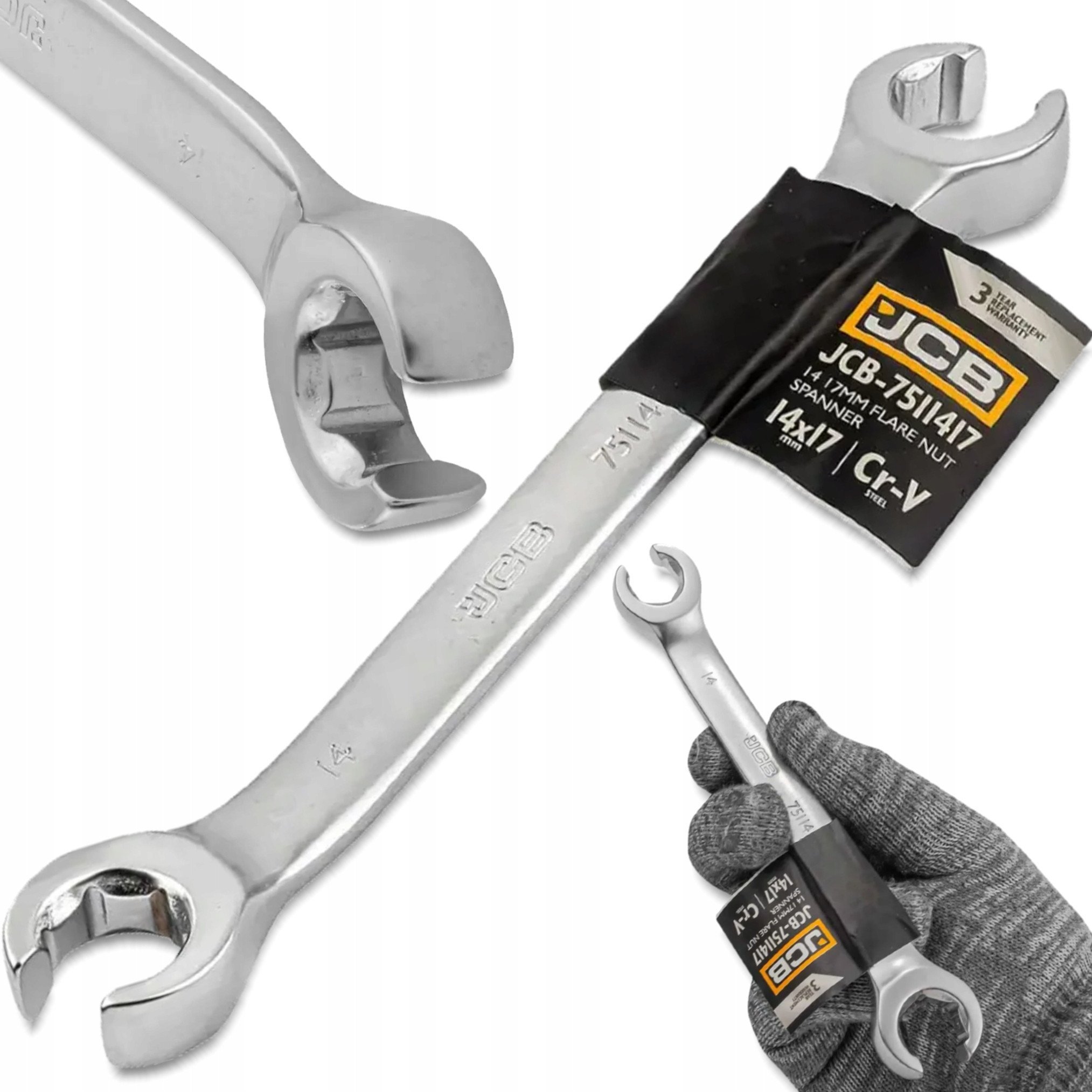 JCB Klucz oczkowy rozcięty 14mm x 17mm