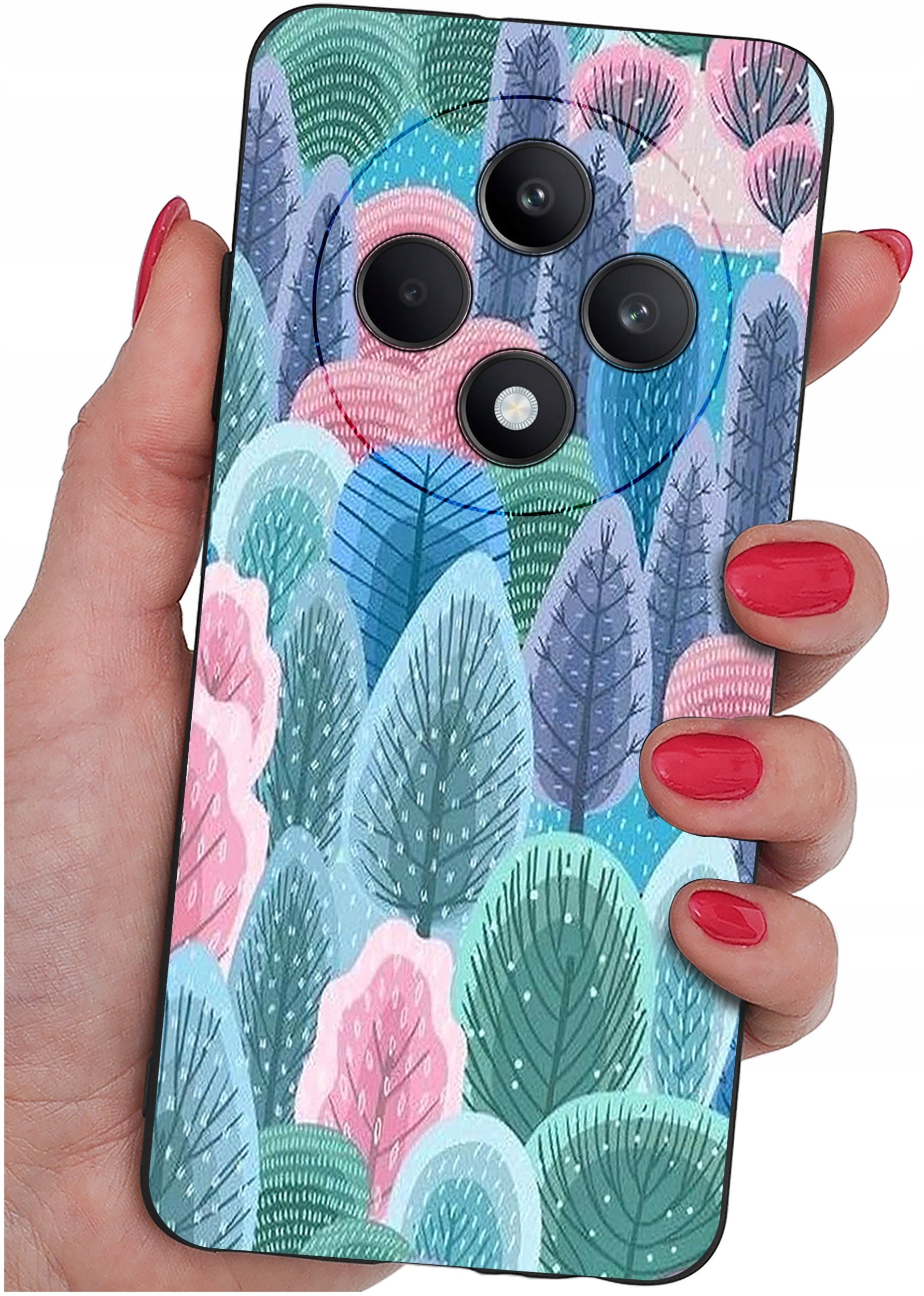 Etui do Oppo Reno 12 F 5G | 12 FS 5G WZORY |SILIKONOWE MATT CASE + SZKŁO 9H