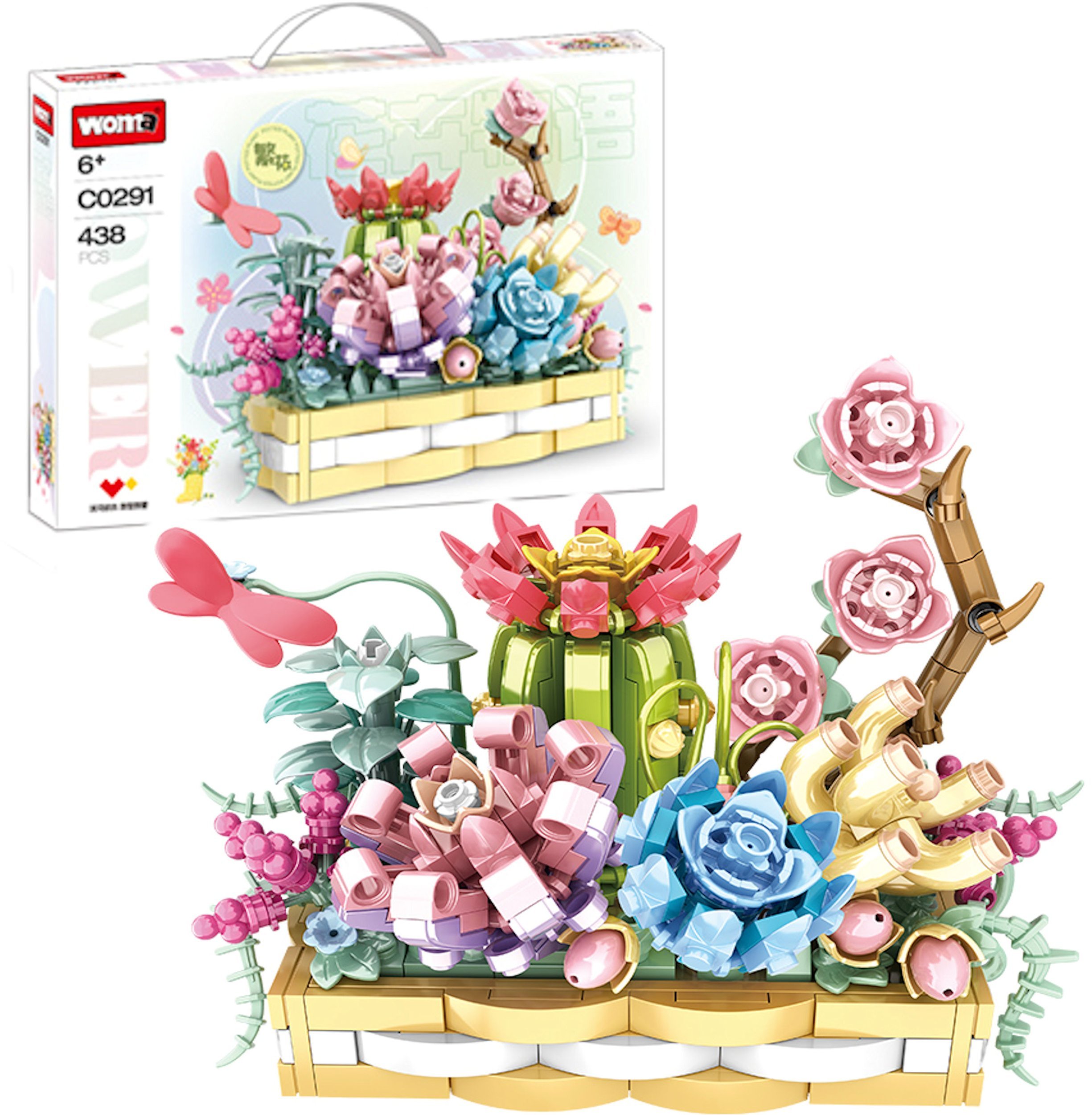 Coil klocki konstrukcyjne zestaw 438 el. el dla dzieci doniczka z kwiatami