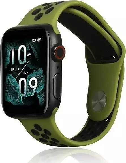 Pasek do smartwatcha Beline Sport Silicone do Apple Watch 42/44/45/49mm zielono-czarny green/black