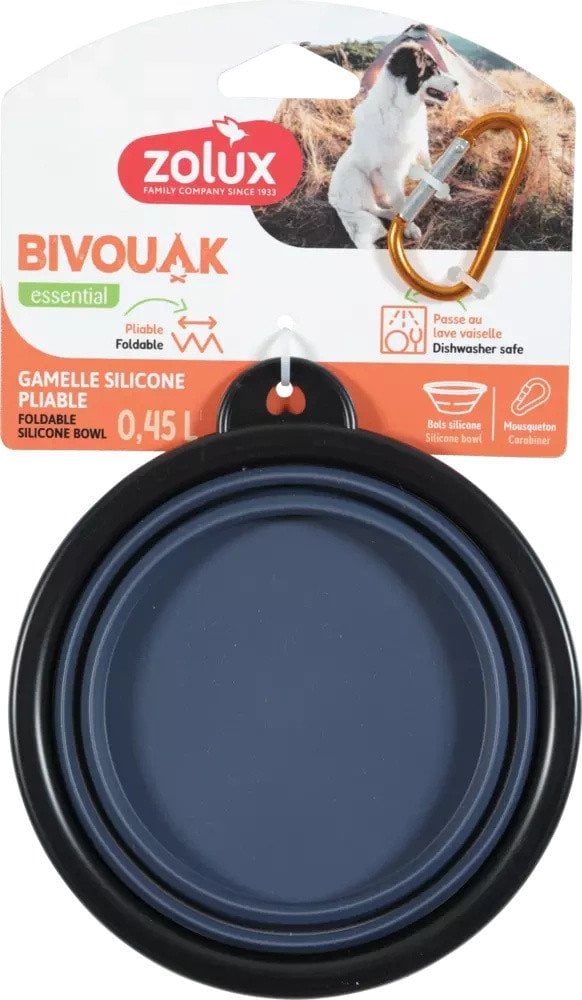 ZOLUX Składana miska dla psa BIVOUAK 450 ml niebieska