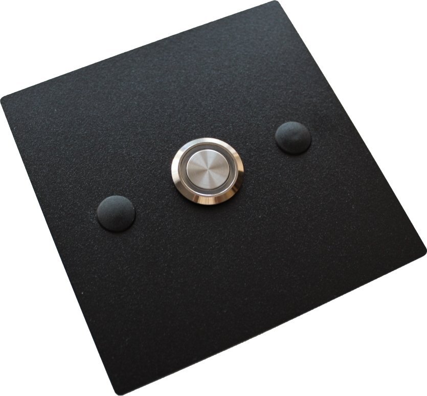 MT3CH Przycisk dzwonka do domofonu wyjścia wejścia furtki bramy drzwi Stal LED 9/12/24/230V 10x10 kwadrat czarny