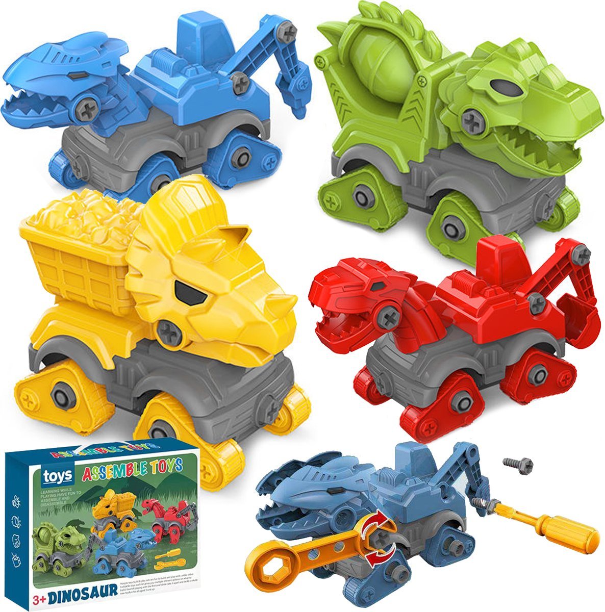 Figurka Heckermann Zabawka Dinozaur Do Skręcania 4Szt Heckermann My188-28