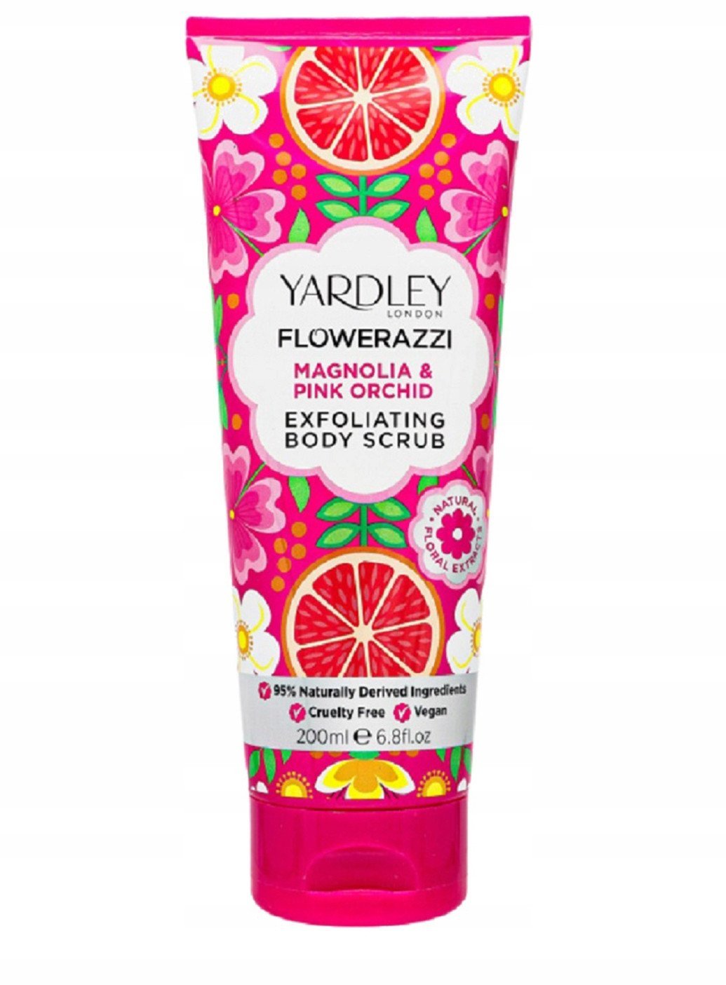 Yardley, Flowerazzi Magnolia & Pink Orchid, Exfoliating, Body Scrub, 200 ml For Women