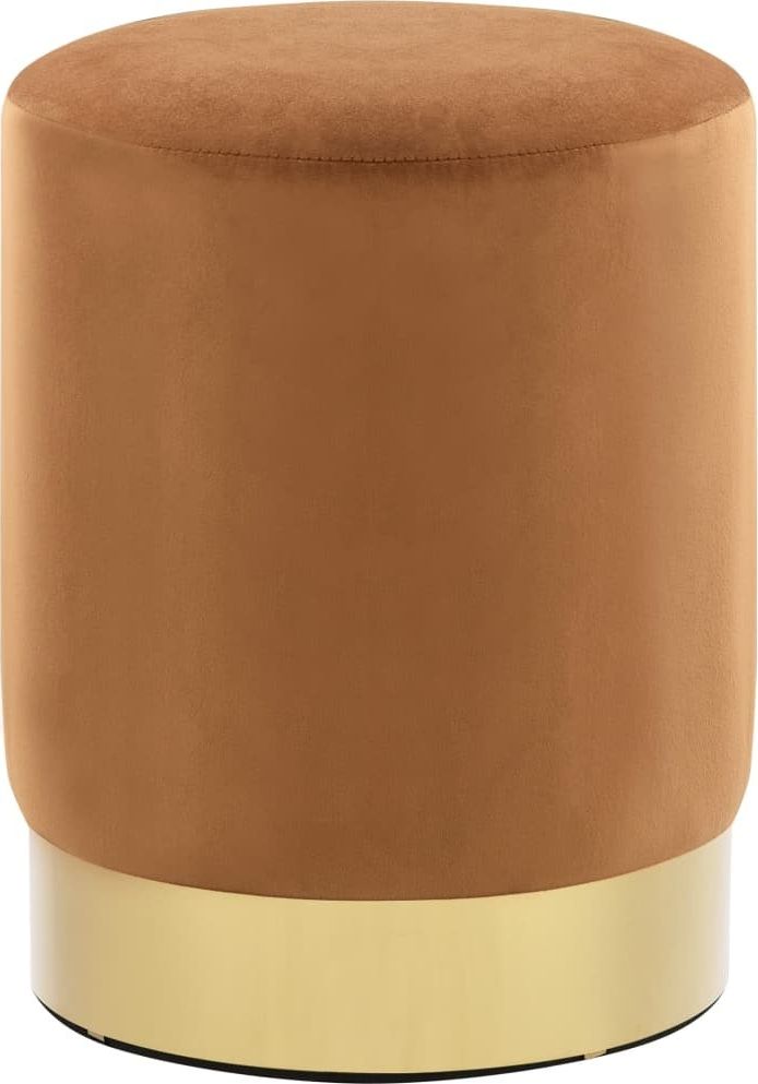 vidaXL Stołek brązowo-złoty aksamit