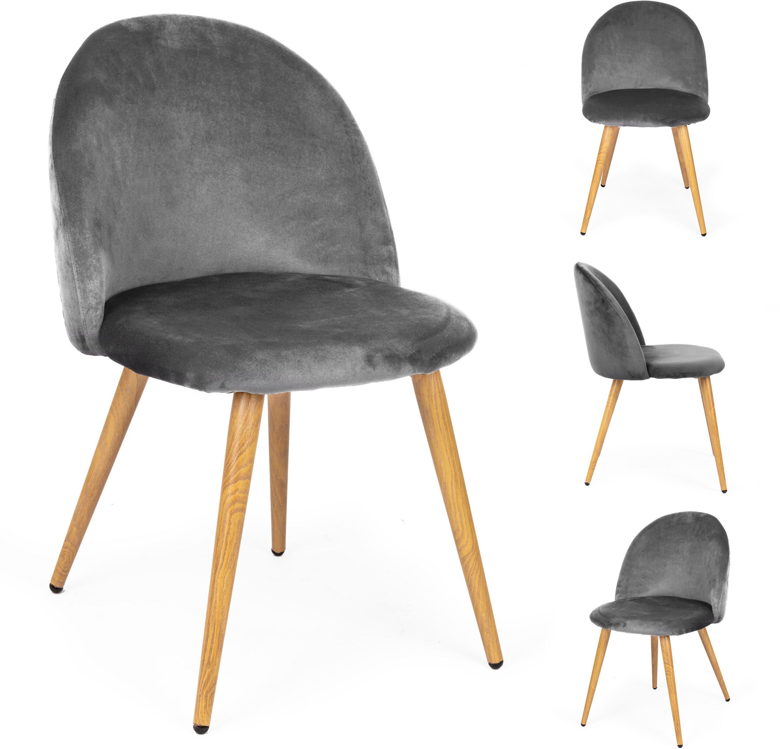 KRZESŁO TAPICEROWANE SALON BIURO VELVO SZARE