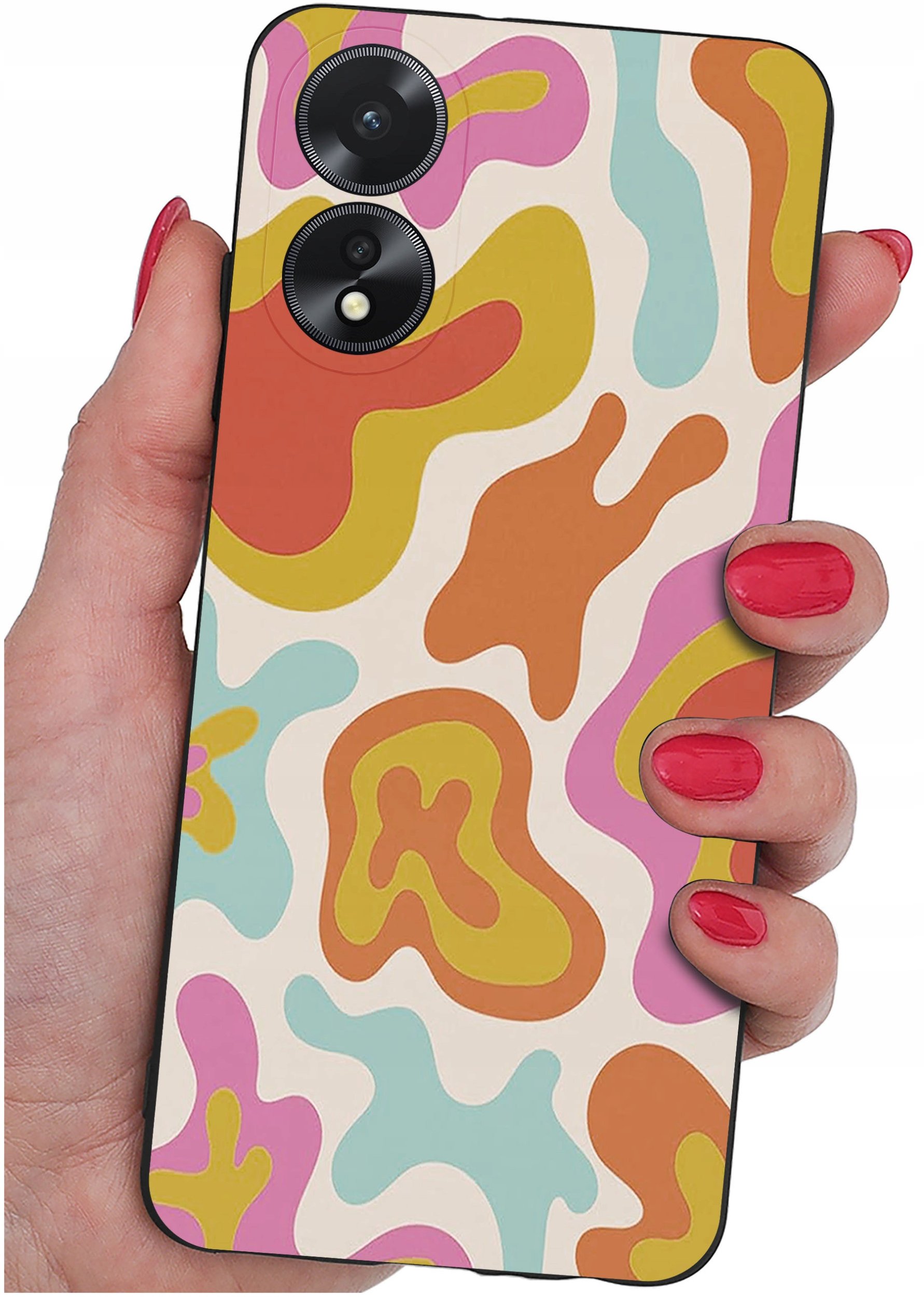 ETUI do Oppo A38 4G WZORY |SILIKONOWE MATT CASE + SZKŁO 9H