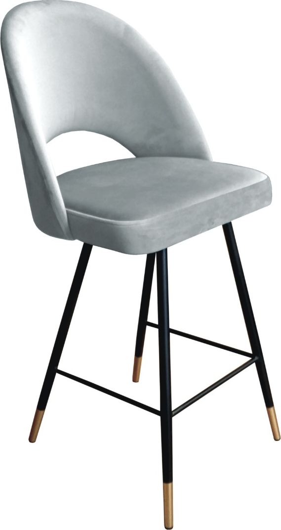 Atos Hoker ISKAR VELVET GOLD jasno szary na czarnych metalowych nogach ATOS