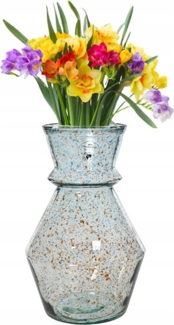 Wazon szklany 25x16cm Przezroczysty z kropkami