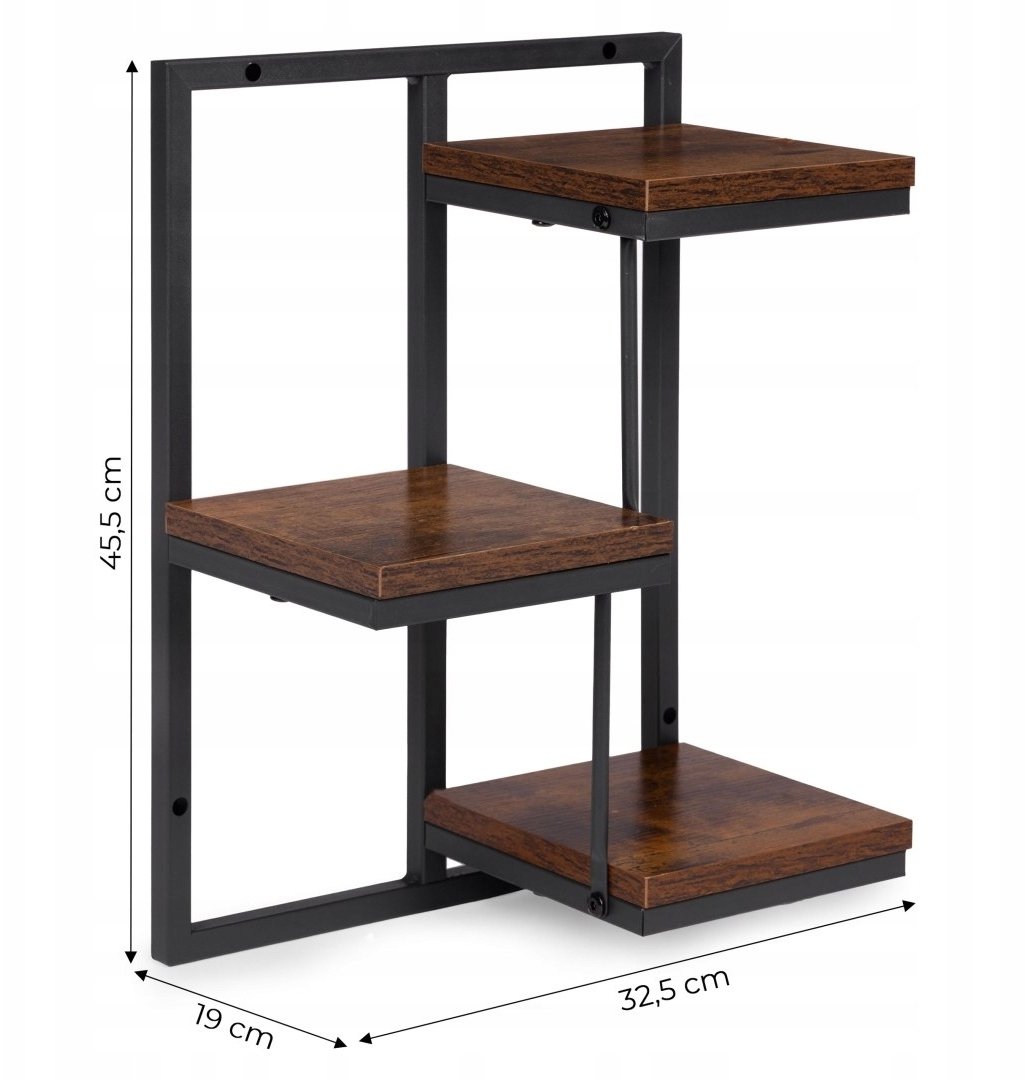 ModernHome Kwietnik ścienny półka wisząca na kwiaty ozdoby 3 poziomy loft