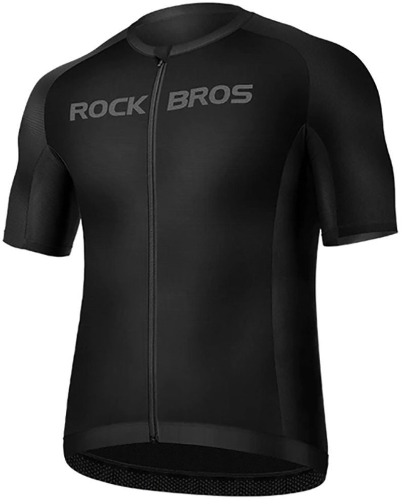 Koszulka rowerowa rozpinana z krótkim rękawem XXXL - czarna