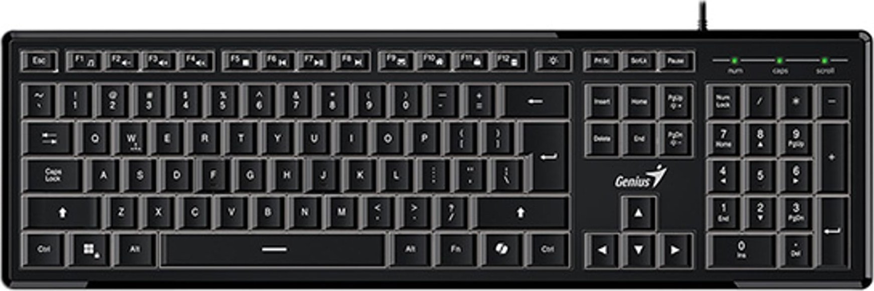 Klawiatura Genius Genius SlimStar 820, klawiatura CZ/SK, slim rodzaj przewodowa (USB), czarna