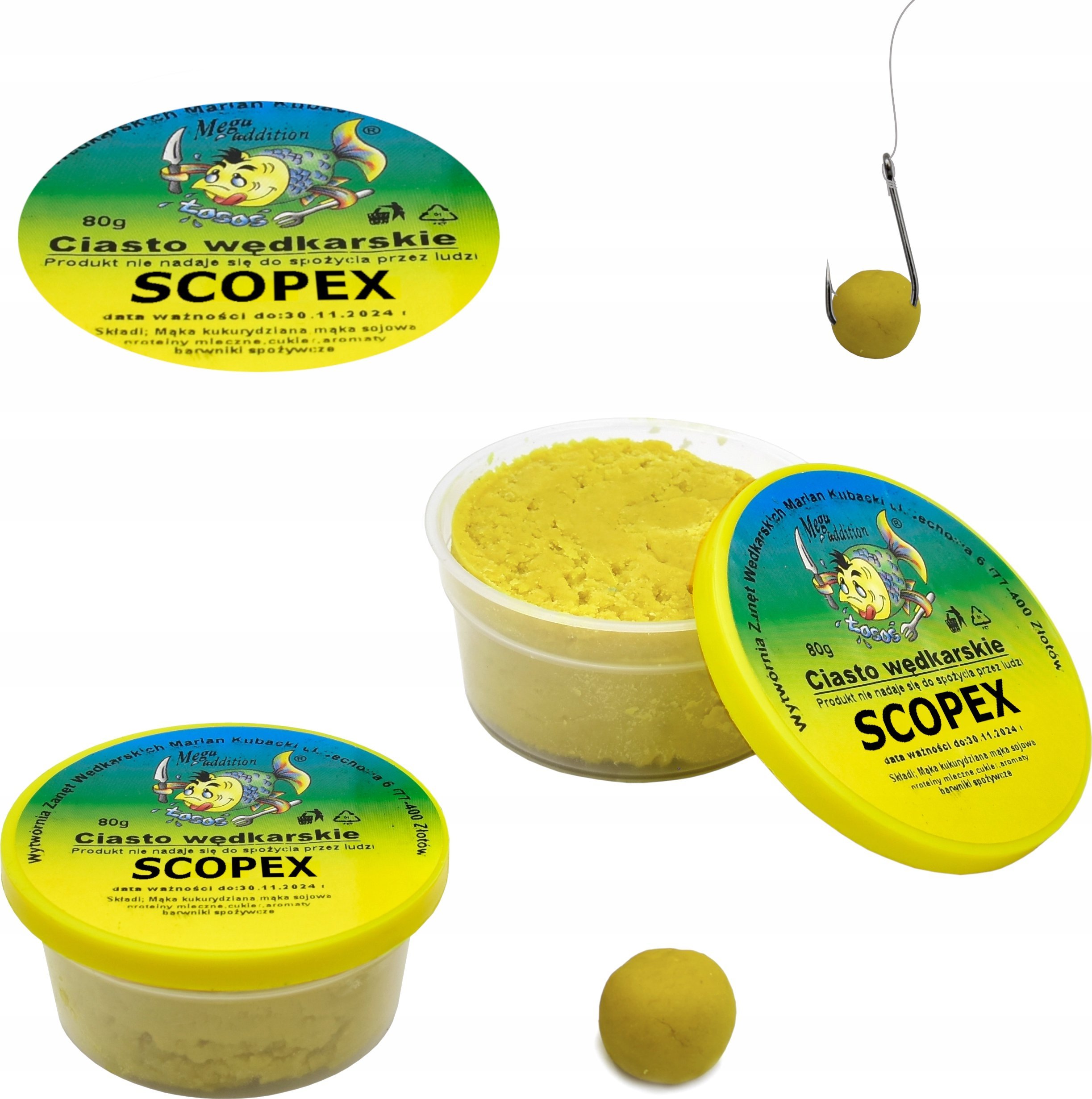 Wytwórnia Zanęt Wędkarskich Gotowe Proteinowe CIASTO WĘDKARSKIE 80 g Scopex