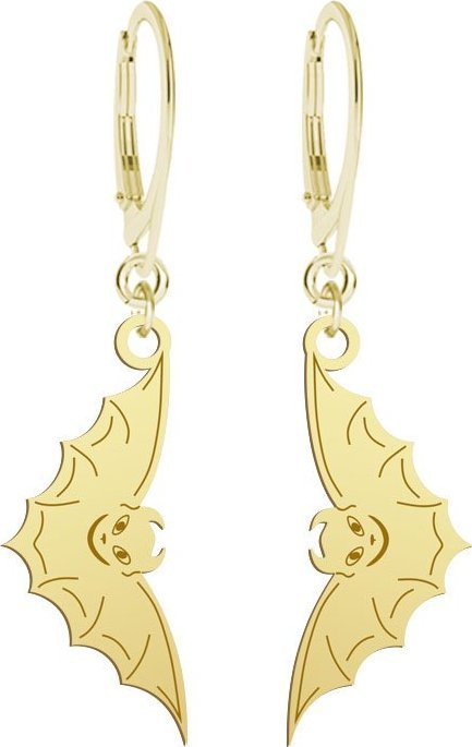 Radziszewska Jewellery Kolczyki Pozłacane z Nietoperzem Halloween