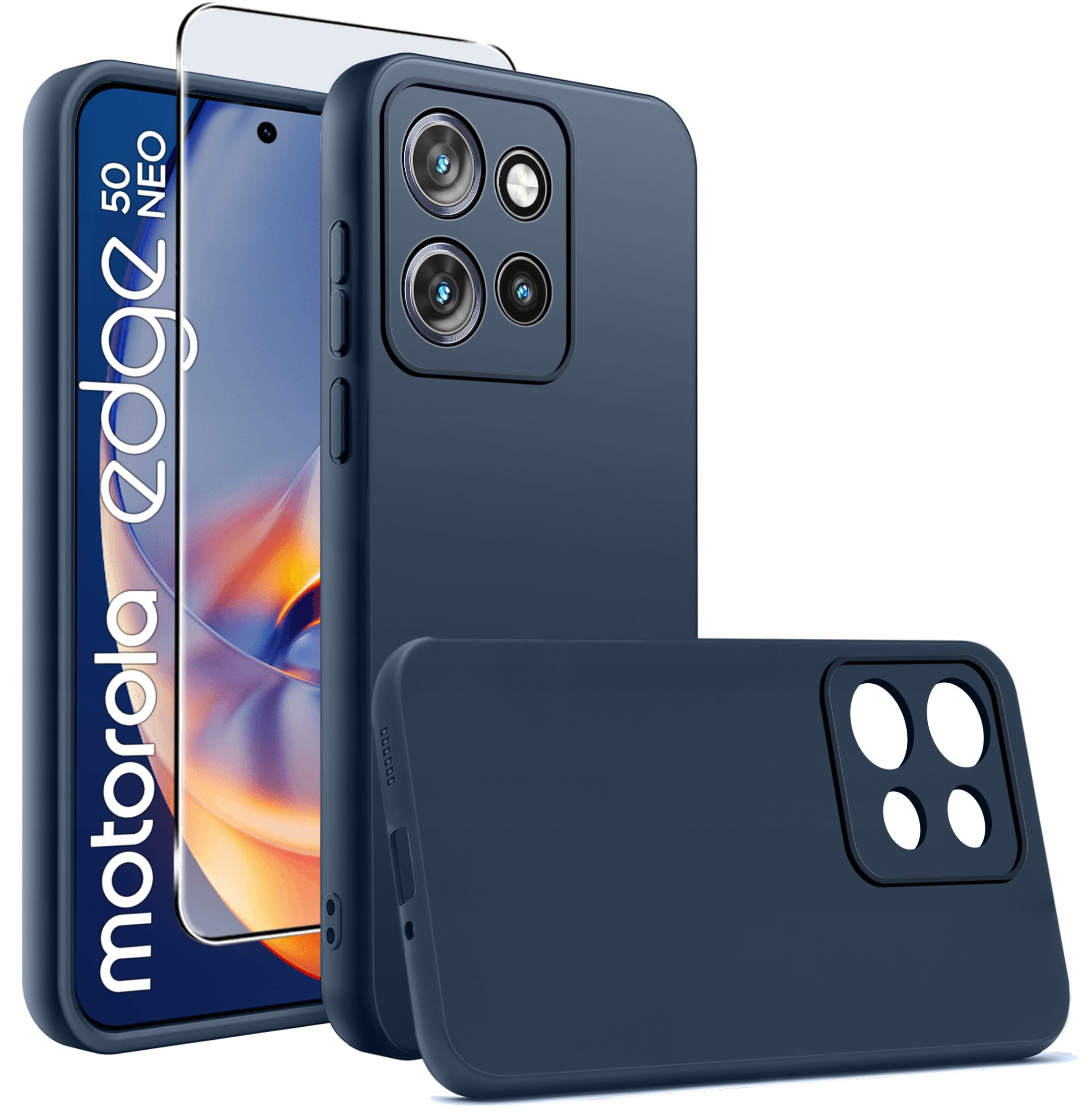 Etui do Motorola Moto EDGE 50 Neo silikonowe MATOWE + Szkło ochronne