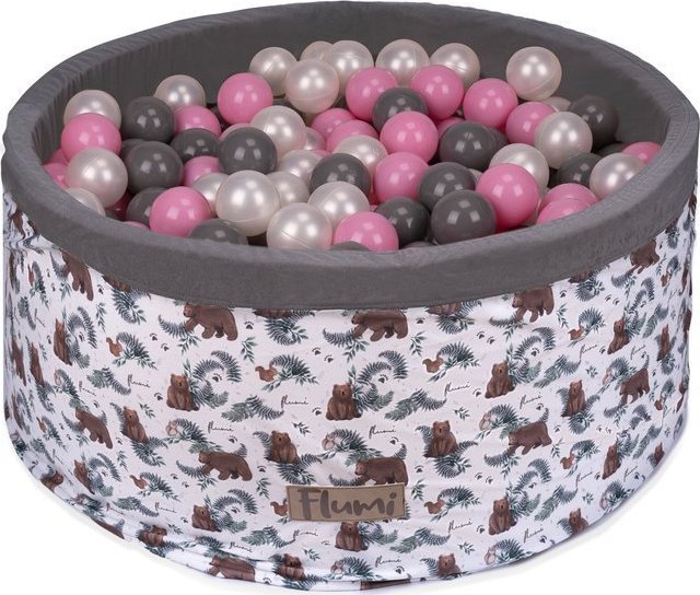 Blomster Suchy basen NIEDŹWIADKI + PIŁKI RÓŻOWE-SZARE-PERŁOWE