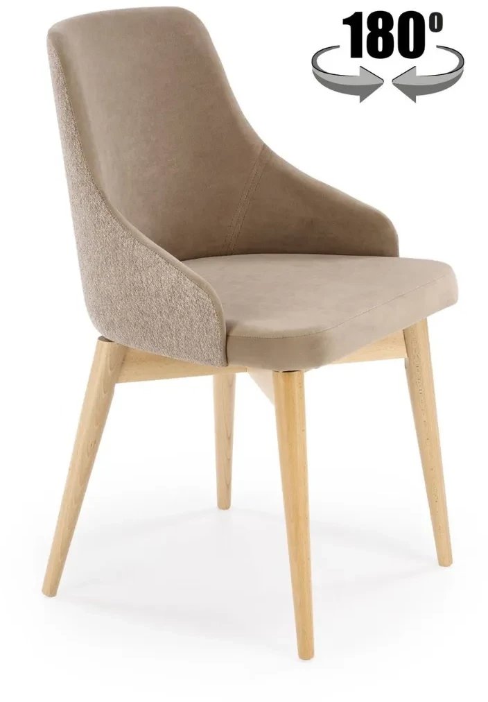 Krzesło tapicerowane MALAGA beżowe obracane HALMAR