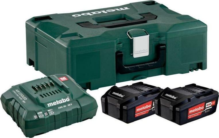 Metabo METABO ZESTAW AKUMULATORÓW 2 x 5.2Ah +ŁADOWARKA ASC 55 +WALIZKA METALOC II MET685065000