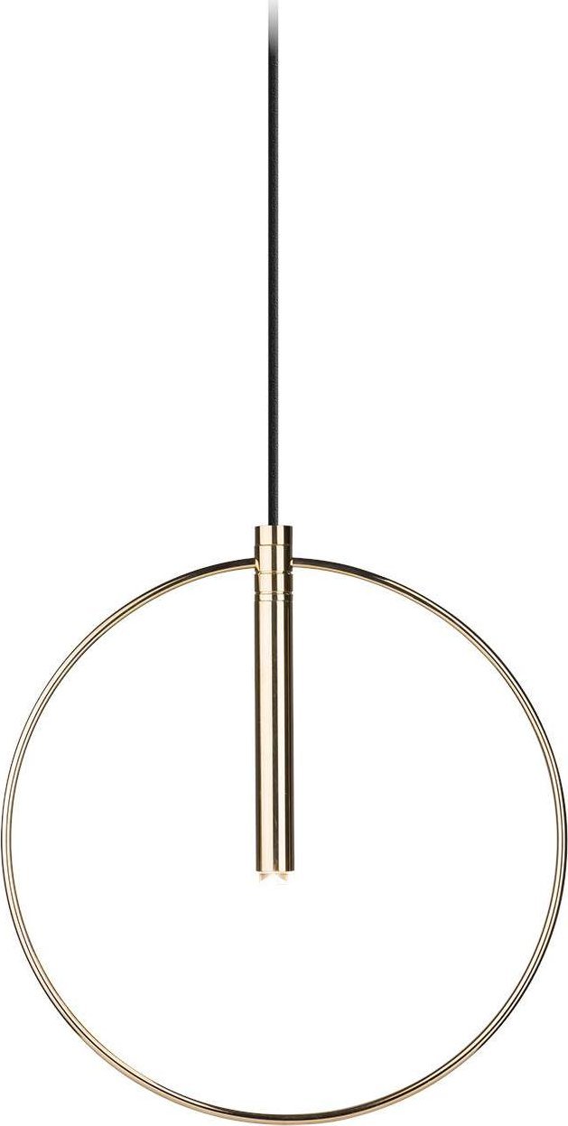 Lampa wisząca Amplex LAMPA wisząca FARO 0553 Amplex okrągła OPRAWA metalowy ZWIS pierścień ring złoty