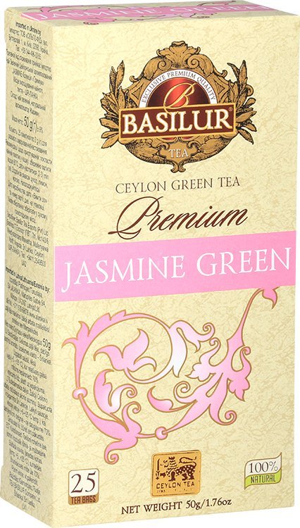 Basilur Basilur PREMIUM JASMINE GREEN herbata zielona jaśmin - ekspresowa 25 x 2 g