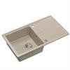 TONY 111 GraniteQ zlewozmywak granitowy river sand (beż) 1-komorowy z/o (78x45x18,5), z syfonem i zaślepką stal szlachetna+wkładka ociekowa+zestaw n